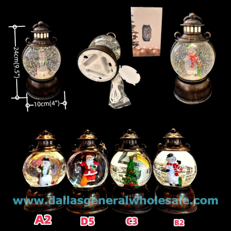 Light Up Christmas Snow Globe Lanterns Wholesale