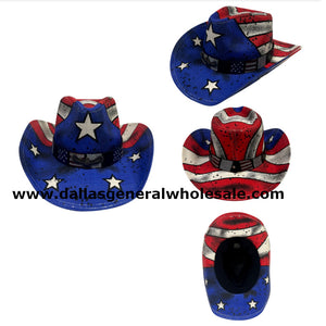 USA Flag Straw Cowboy Hats Wholesale