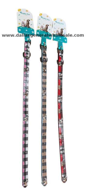 16" Fashion PU Leather Dog Collars Wholesale