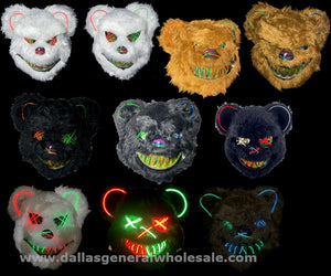 Light Up Fuzzy Bear Halloween Masks Wholesale