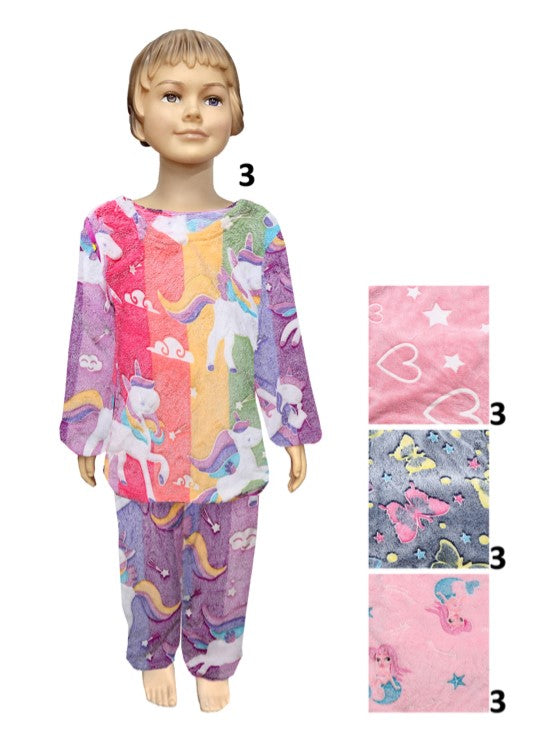 Little Girls Fleece Pajama Sets Wholesale