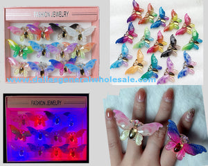 Novelty Light Up Butterfly Rings Wholesale