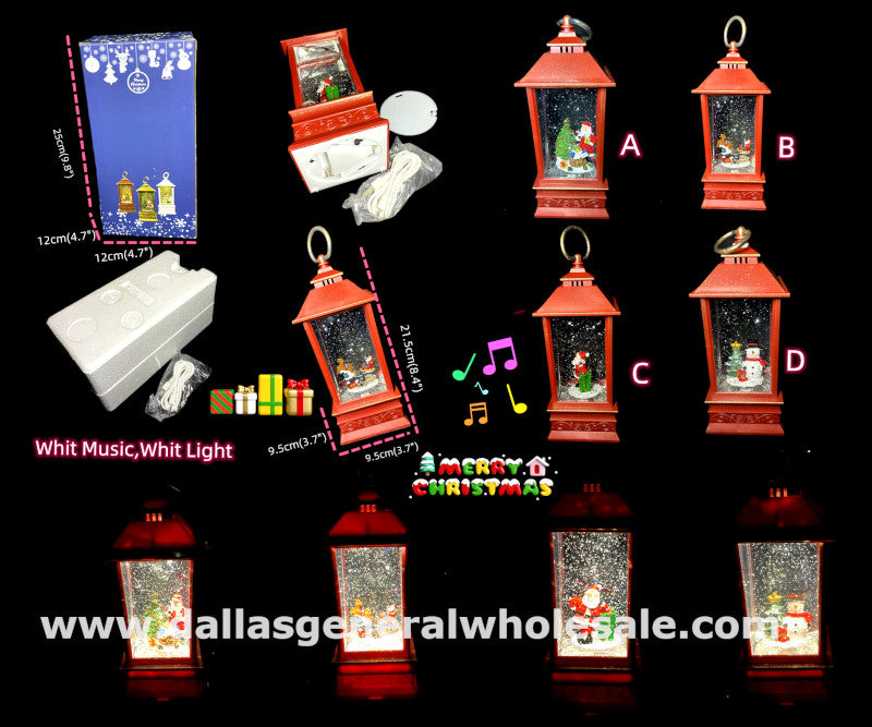 Musical Christmas Snow Globe Lanterns Wholesale