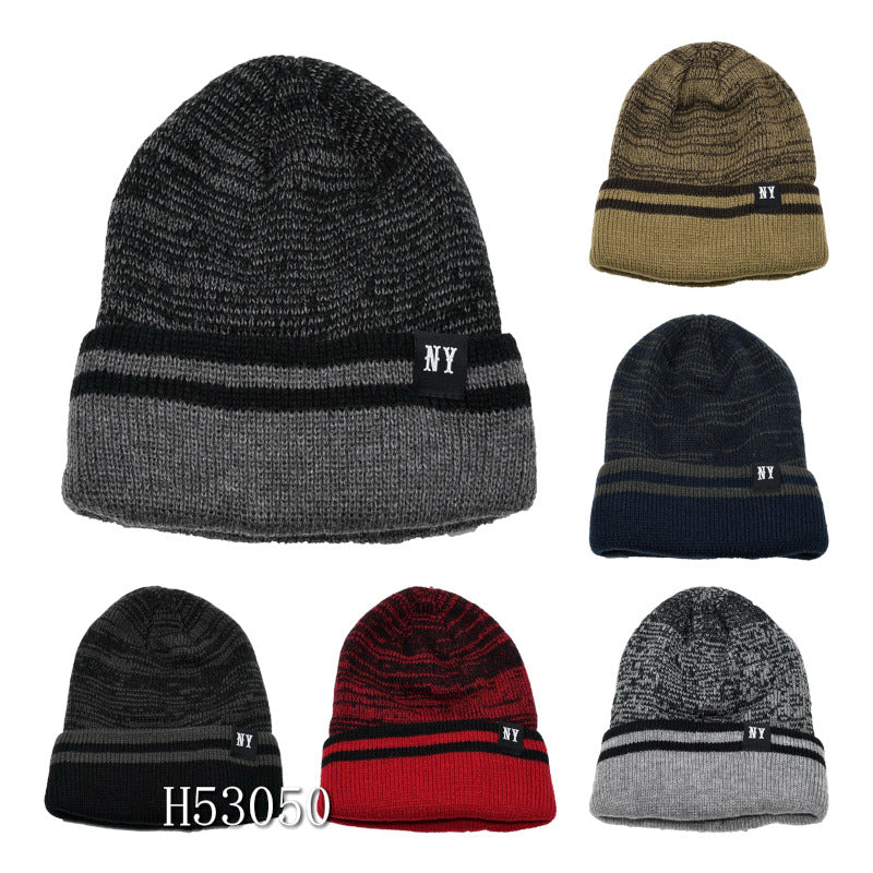 Men Fur Lining Wool Beanie Caps Wholesale