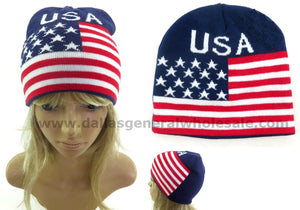 Trendy USA Skull Beanie Caps Wholesale