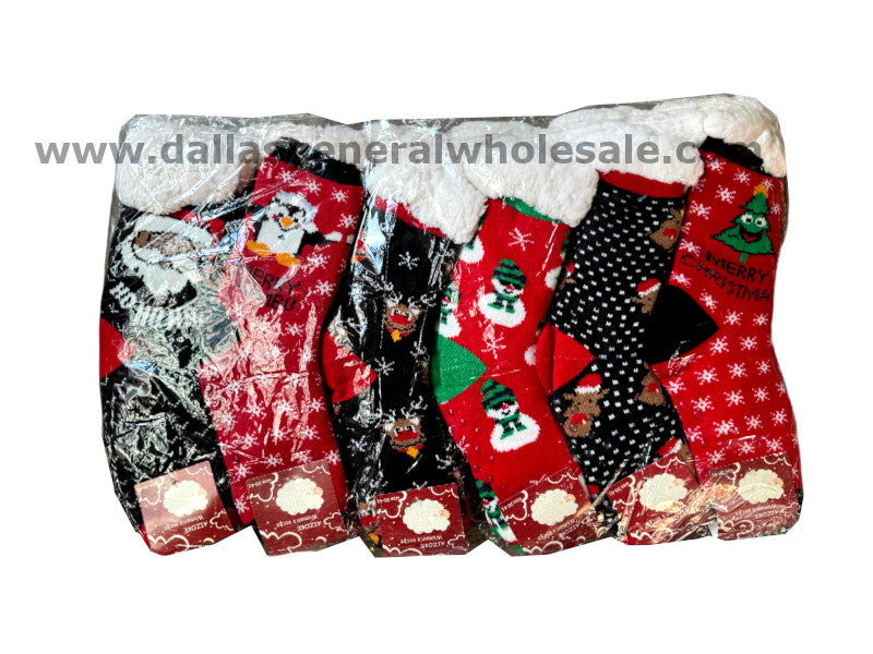 Adults Christmas Insulated House Socks Wholesale