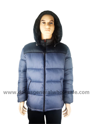 Men 2-Tone Padded Bubble Jackets Wholesale