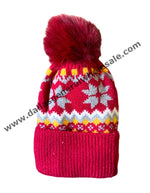 Kids Snowflake Pom Pom Beanies Wholesale