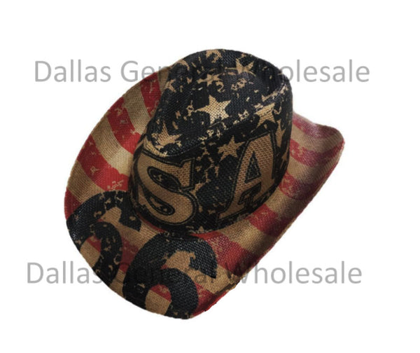 American Flag Cowboy Hats Independence Day Sun Hat Summer Men Women Straw  Hat