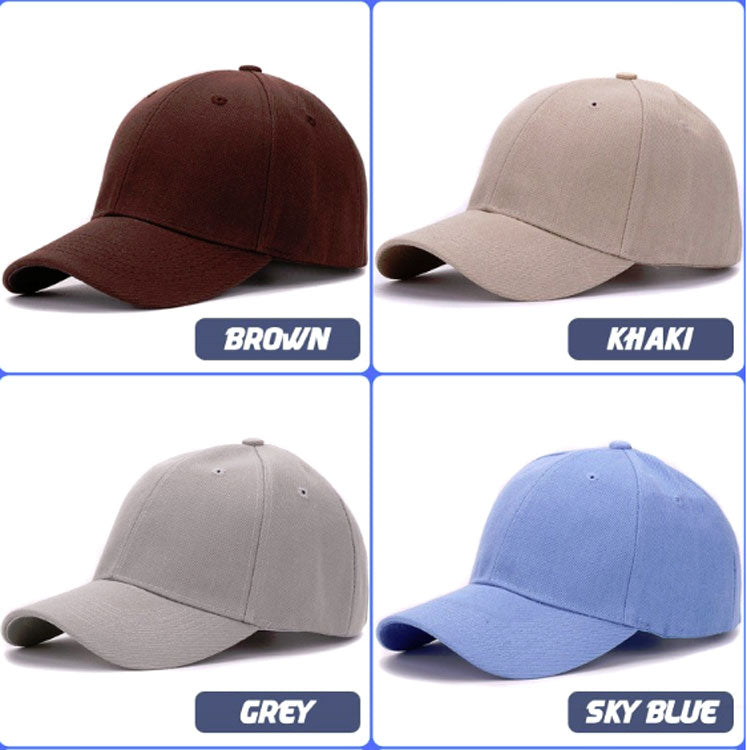 Blank Cotton Baseball Caps, Solid Colors