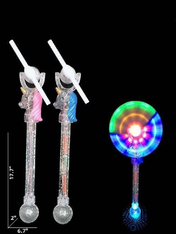 Glow In Dark Unicorn Windmill Wands Wholesale