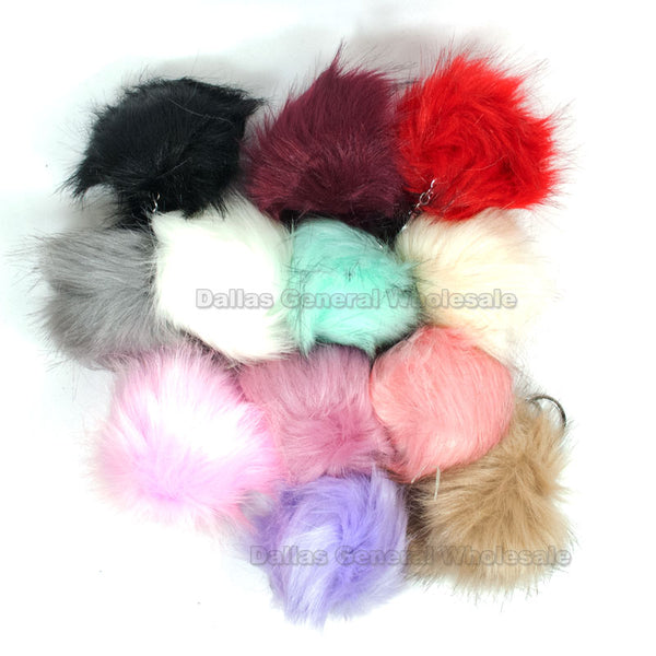 Hot Sale Fur Pompom Plush Key Chain For Men Women Cute Fluffy Car Key Chain  Fluffy Keyring Women Gift Wholesale