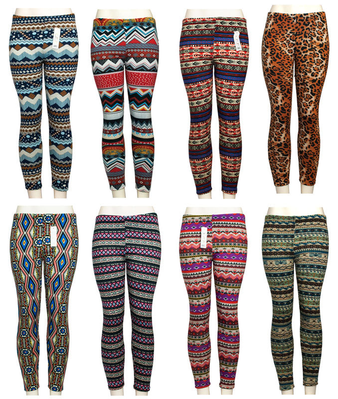 Assorted Ladies Fashion Pull On Thermal Leggings Wholesale