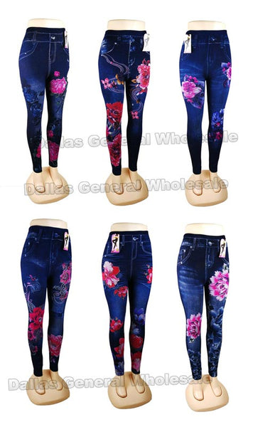 On Jeggings Ladies Wholesale Pull Floral Fashion