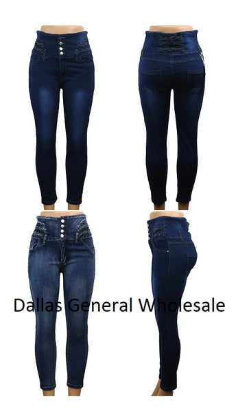 Buy Wholesale B2b 3 Button Ankle Length High Waist Women Denim Jeans