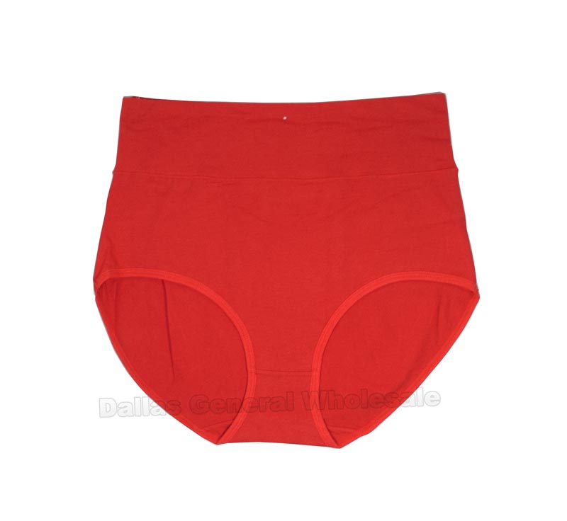 B91xZ Women's Brief Underwear Plus Size Solid High Cut Underwear,M Red 