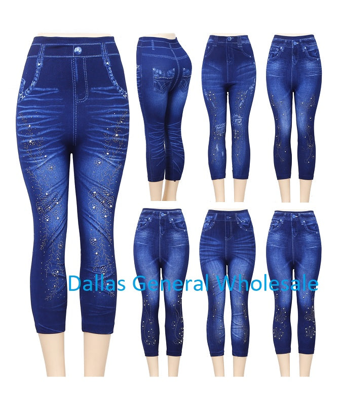 Ladies Fashion Pull On Floral Jeggings Wholesale