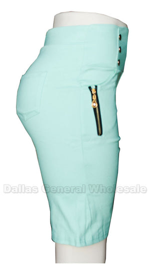 Ladies Fashion Pull On Bermudas Capris Pants - Dallas General Wholesale