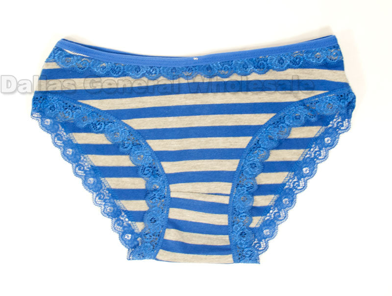 Women Ladies Cute Stripe Panties Underwear Cotton Comfy Bikini