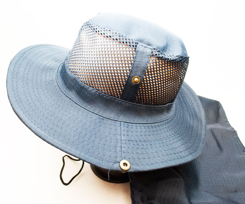 Solid Color Mesh Boonie Hats with Flap Neck Cover - Dallas