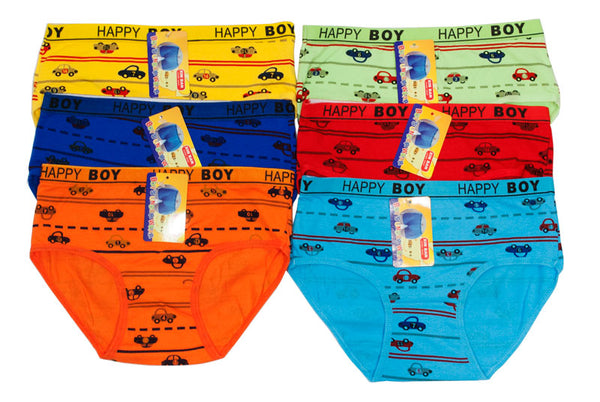648 Pieces Boys Cotton Assorted Color And Sizes Briefs - Sizes S