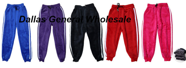 Wholesale Women's Fleece Jogger Sweatpants - Red